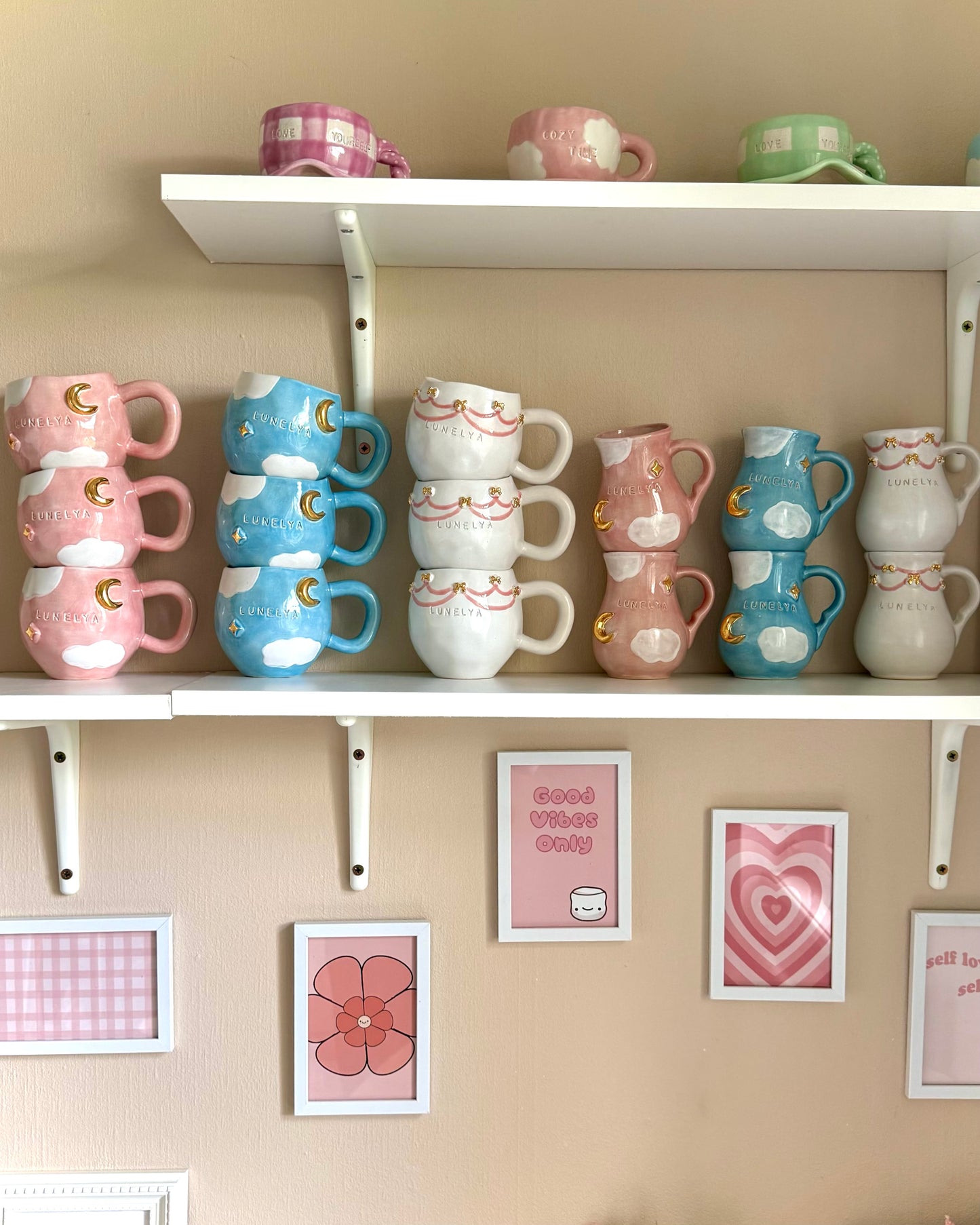 Mug / Tasse nuage bleu et or
