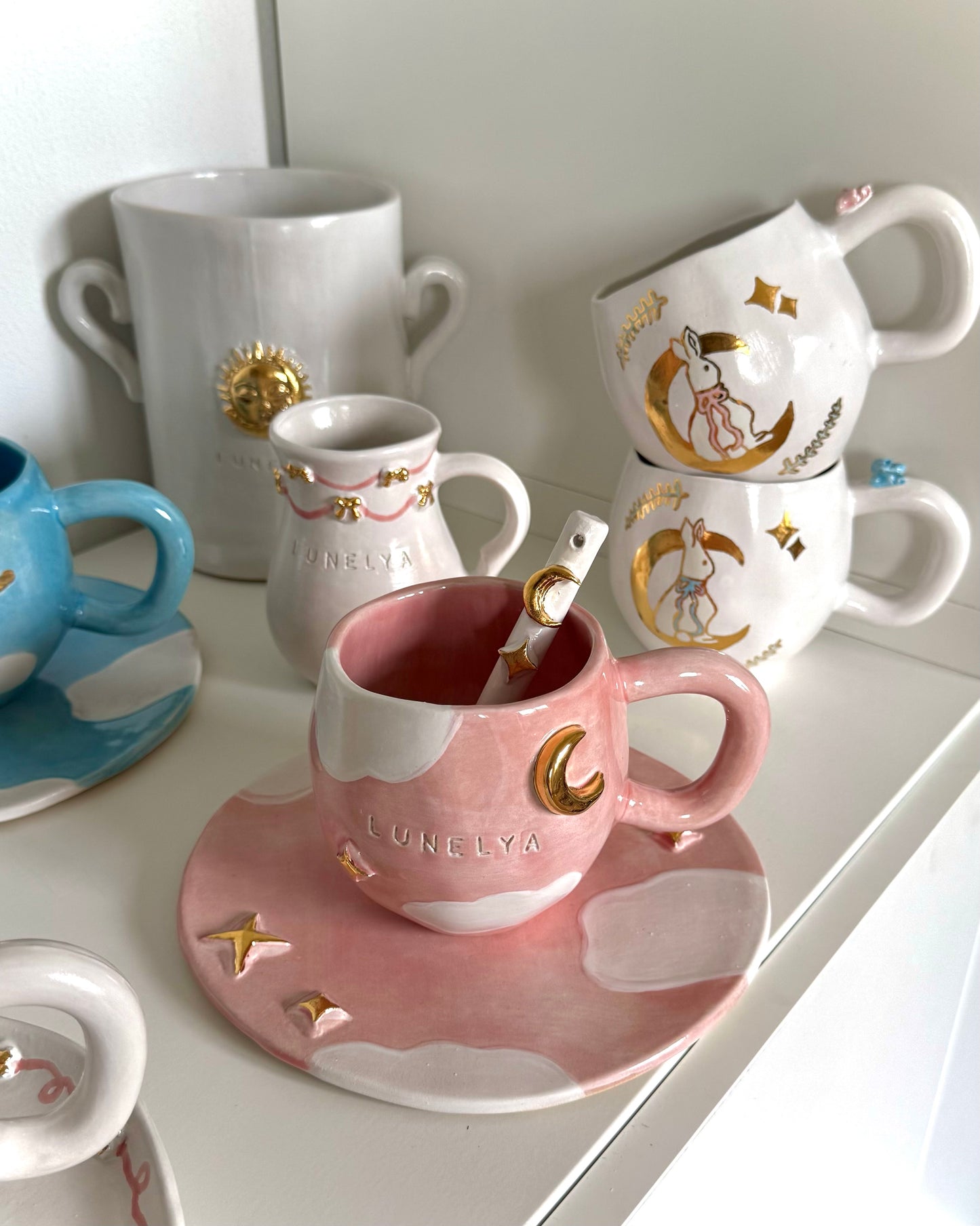 Touillette lune / étoile ou noeuds or