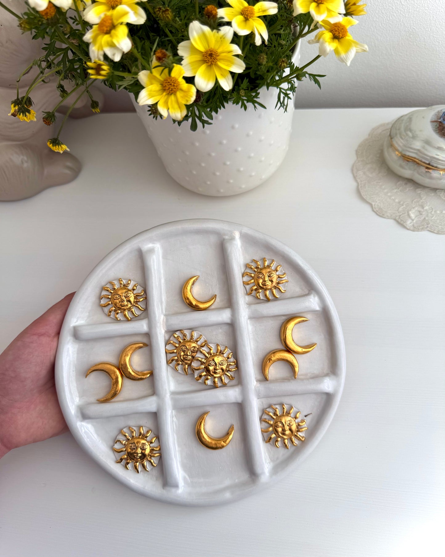 Tic-Tac-Toe lune et soleil or