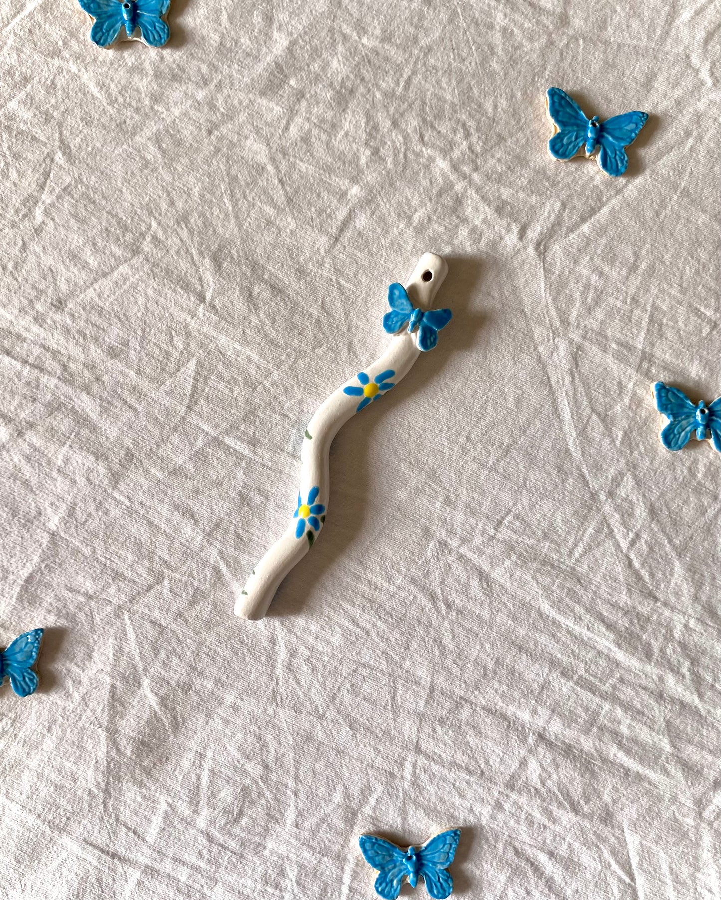 Touillette papillon bleu