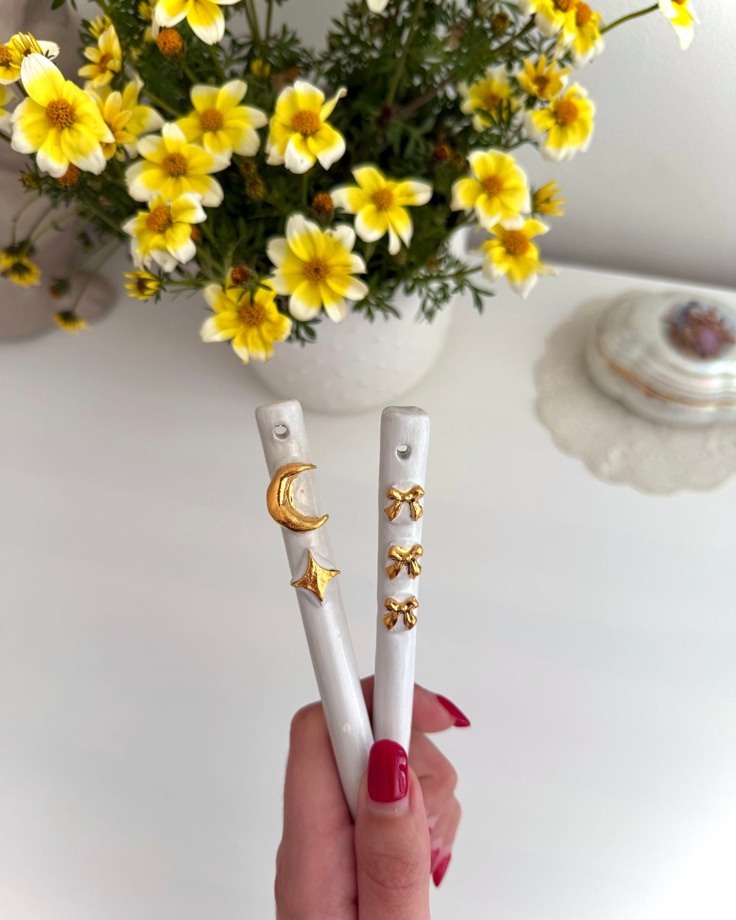 Touillette lune / étoile ou noeuds or