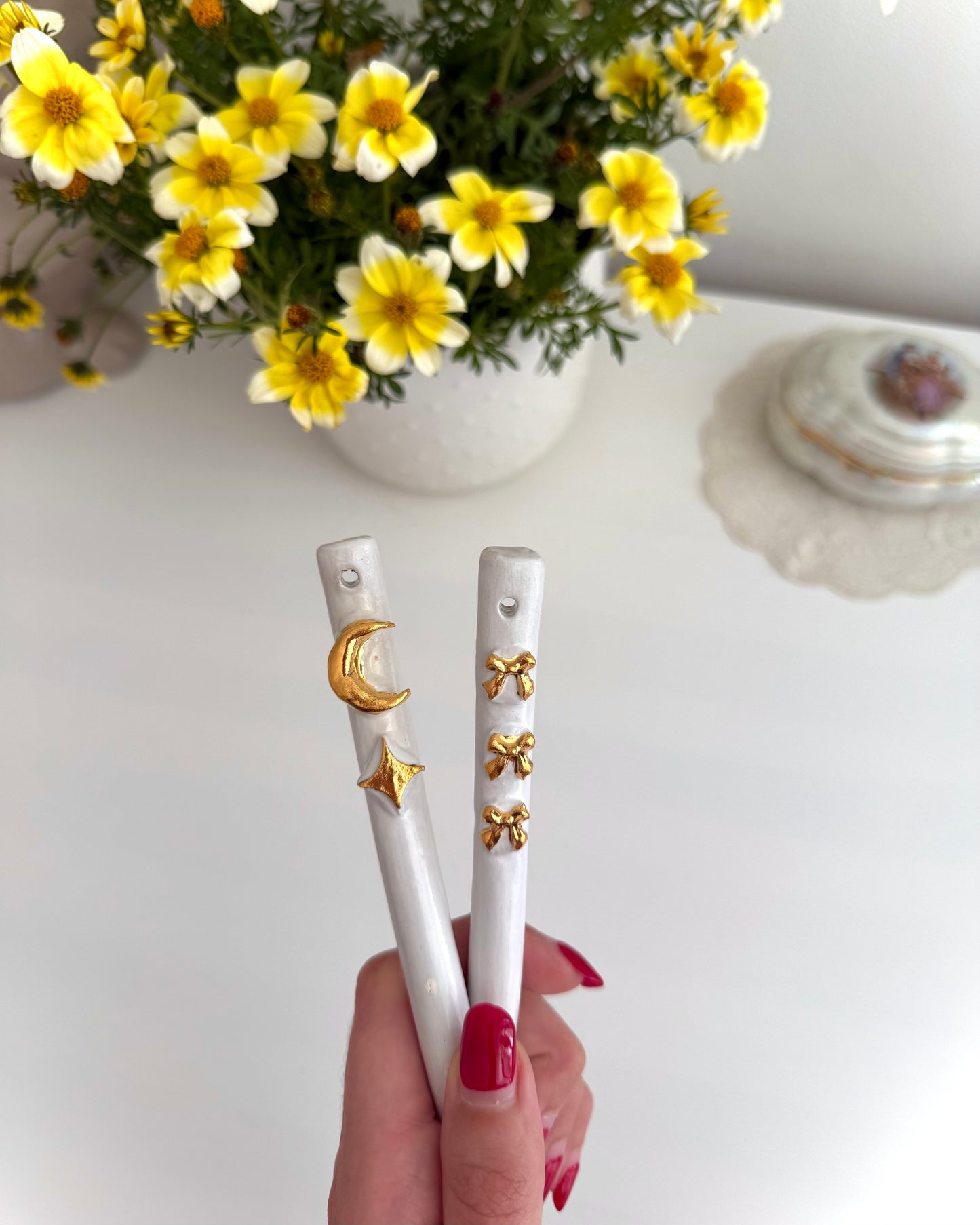 Touillette lune / étoile ou noeuds or